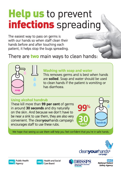 Help us to prevent infections spreading | HSC Public Health Agency