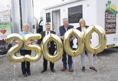 Health Minister Robin Swann marks the 25,000th Farm Families client at the Balmoral Show