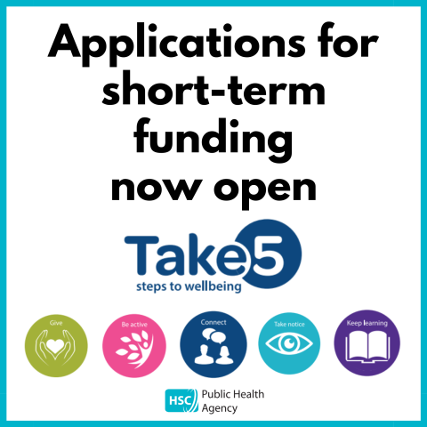 Take 5 steps to wellbeing applications for short-term funding now open