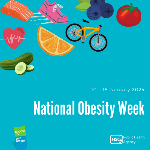 Illustrated graphic with added text 'National Obesity Week'