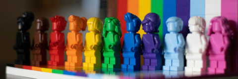 lego arranged in lgbtq flag