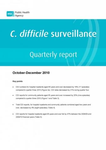 C. difficile surveillance quarterly report: October-December 2010