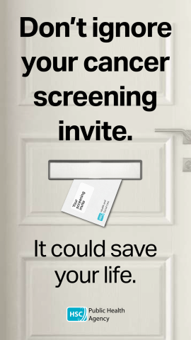 Front cover of A5 leaflet showing a letter of invitation posted through a letter box