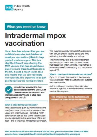 What You Need To Know: Intradermal Mpox Vaccination | HSC Public Health ...