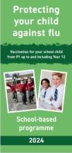 Protecting your child against flu school children leaflet cover image with children in school uniform