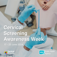 Image of cervical screening test with added text 'Cervical Screening Awareness Week 17 - 23 June 2024'