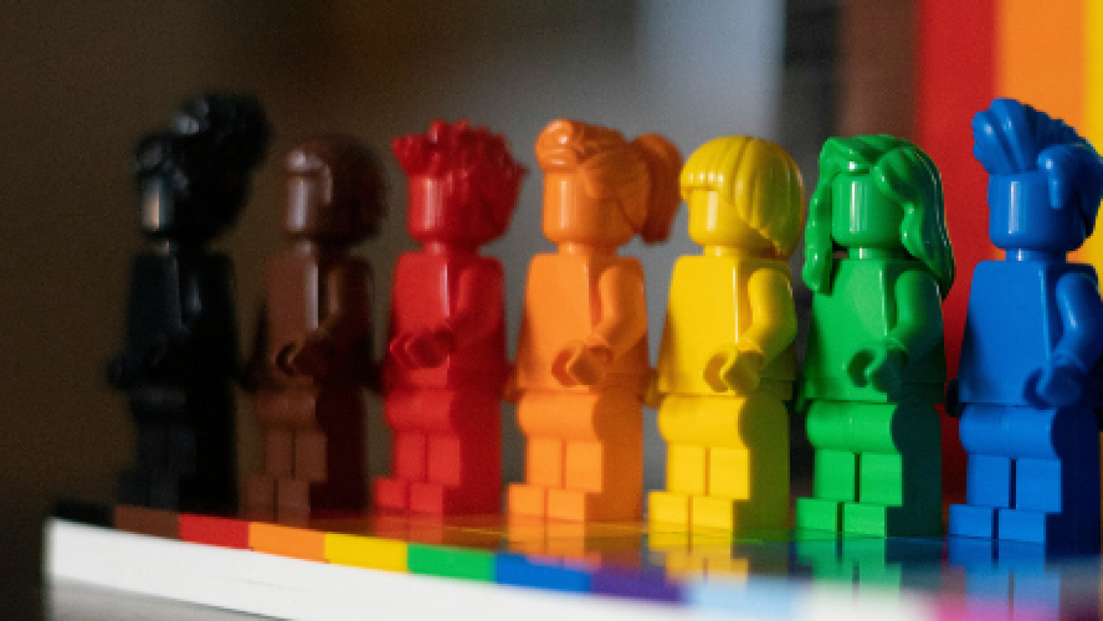 lego arranged in lgbtq flag