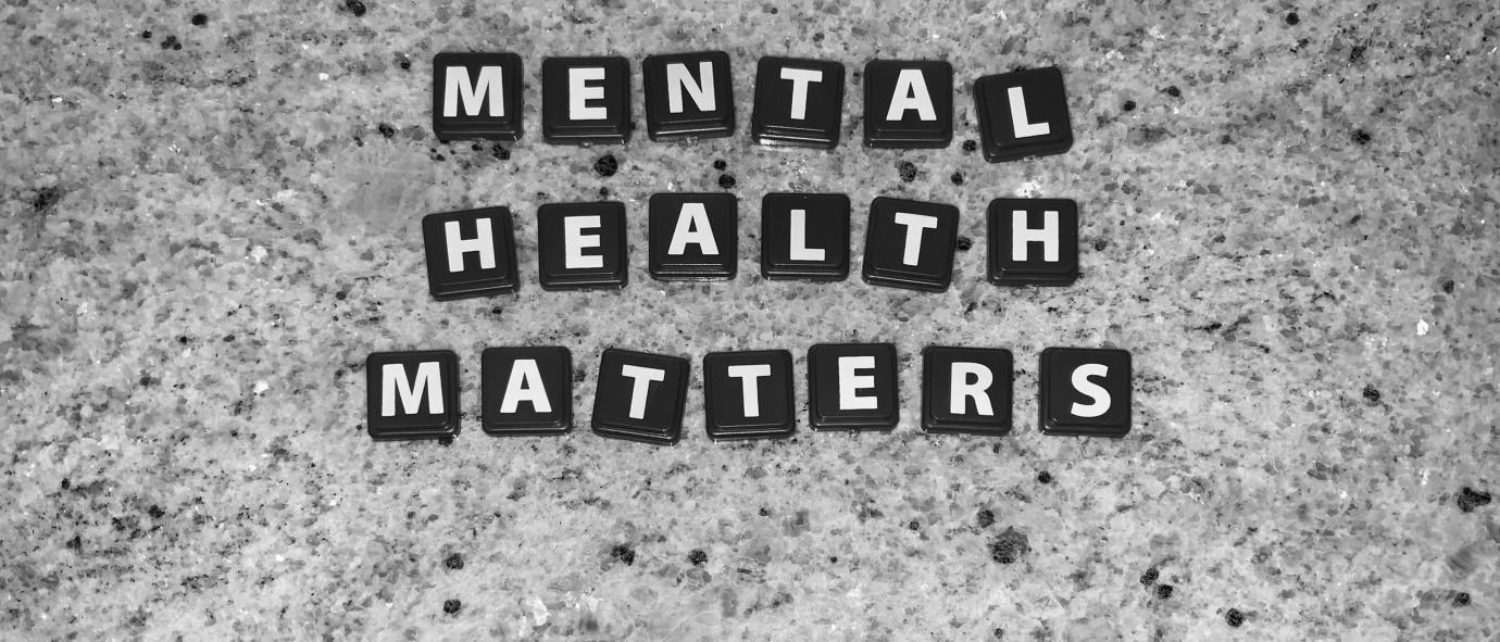 mental health matters wording in tiles